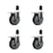 Service Caster 5'' Thermoplastic Rubber Swivel 1-1/2'' Expanding Stem Caster Set Total Lock Brake, 4PK SCC-EXTTL20S514-TPRB-112-4 - alternate 1